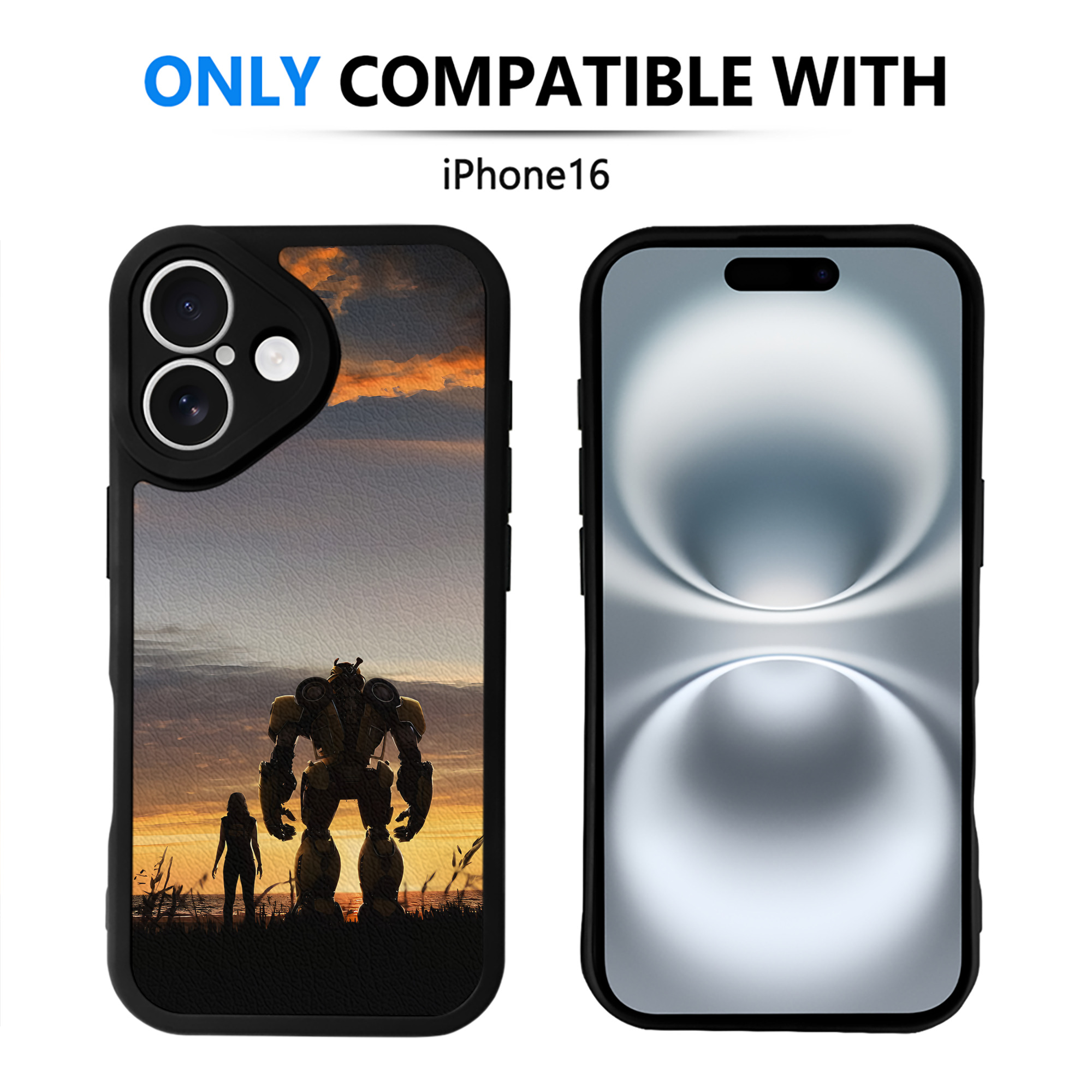 （画像用） Transformers トランスフォーマー 【iPhone 16シリーズ対応】シリコンスマホケース（レザー調） 材質：シリコン